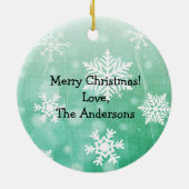 サンタと小人インフェイスマスクカスタム文字 セラミックオーナメント (裏面)