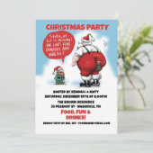 サンタと小妖精や小人おもしろい漫画 招待状 (スタンド正面)