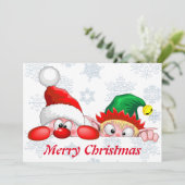 サンタと小妖精や小人かわいいおもしろいとクリスマス漫画チャ 招待状 (スタンド正面)