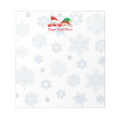 サンタと小妖精や小人かわいいおもしろいキャラクターピークC ノートパッド (正面)