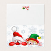 サンタと小妖精や小人かわいいおもしろいキャラクター覗き (外部フラット)