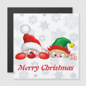 サンタと小妖精や小人かわいいおもしろいキャラクター覗き (正面/裏面)