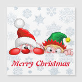 サンタと小妖精や小人かわいいおもしろいキャラクター覗き (正面)