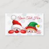 サンタと小妖精や小人かわいいおもしろいキャラクター覗き アドバイスカード (正面)