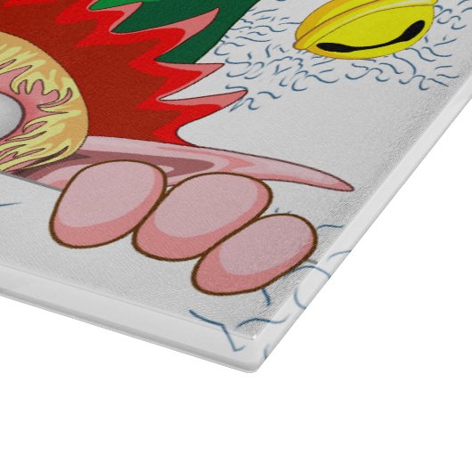 サンタと小妖精や小人かわいいおもしろいキャラクター覗き カッティングボード (角)