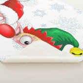 サンタと小妖精や小人かわいいおもしろいキャラクター覗き シェルパブランケット (3/4)