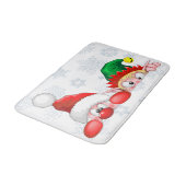 サンタと小妖精や小人かわいいおもしろいキャラクター覗き バスマット (アングル)