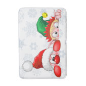 サンタと小妖精や小人かわいいおもしろいキャラクター覗き バスマット (正面縦)