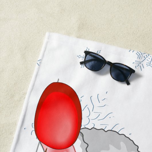 サンタと小妖精や小人かわいいおもしろいキャラクター覗き ビーチタオル (インサイチュ)