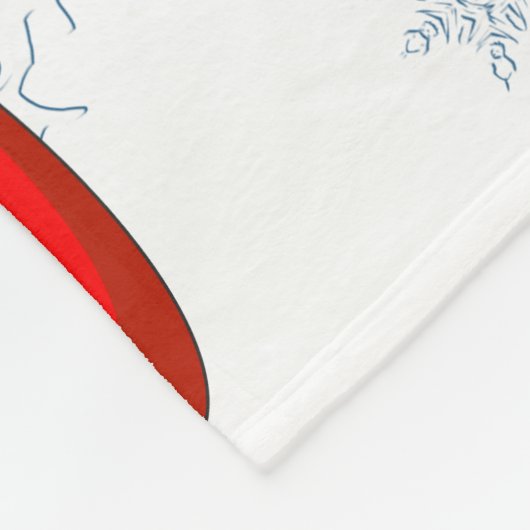 サンタと小妖精や小人かわいいおもしろいキャラクター覗き フリースブランケット (角)