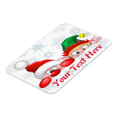 サンタと小妖精や小人かわいいおもしろいキャラクター覗き マグネット (左側)