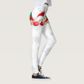 サンタと小妖精や小人かわいいおもしろいキャラクター覗き レギンス (右)