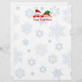 サンタと小妖精や小人かわいいおもしろいキャラクター覗き レターヘッド (正面/裏面)