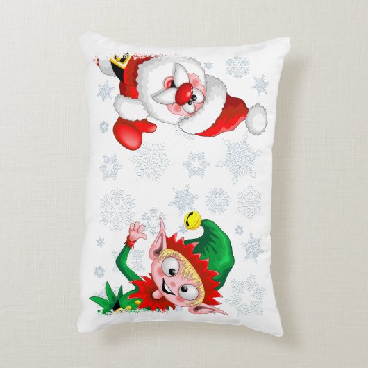 サンタと小妖精や小人のクリスマスキャラクターが急増 アクセントクッション (裏面(縦))