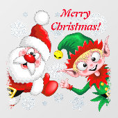 サンタと小妖精や小人のクリスマスキャラクターが急増 ウィンドウサイン (シート)