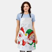 サンタと小妖精や小人のクリスマスキャラクターが急増 エプロン (着用した状態)