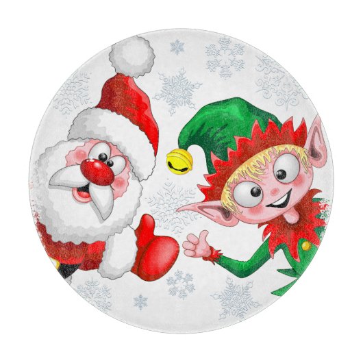 サンタと小妖精や小人のクリスマスキャラクターが急増 カッティングボード (正面)