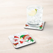 サンタと小妖精や小人のクリスマスキャラクターが急増 コースター (右側)