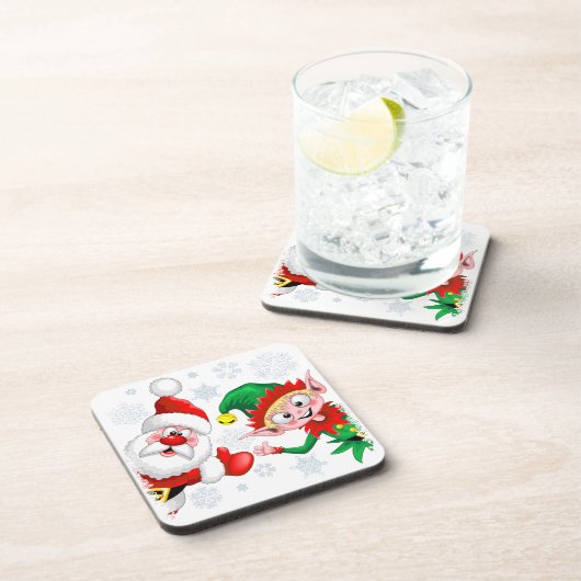 サンタと小妖精や小人のクリスマスキャラクターが急増 コースター (右側)