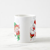 サンタと小妖精や小人のクリスマスキャラクターが急増 コーヒーマグカップ (中央)