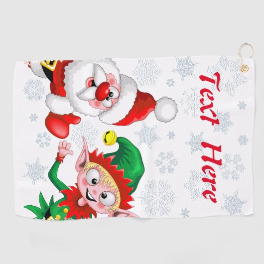サンタと小妖精や小人のクリスマスキャラクターが急増 ゴルフタオル (横)