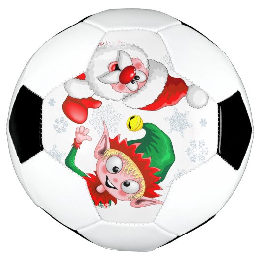 サンタと小妖精や小人のクリスマスキャラクターが急増 サッカーボール (回転)