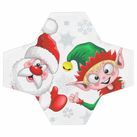 サンタと小妖精や小人のクリスマスキャラクターが急増 サッカーボール (フラット)