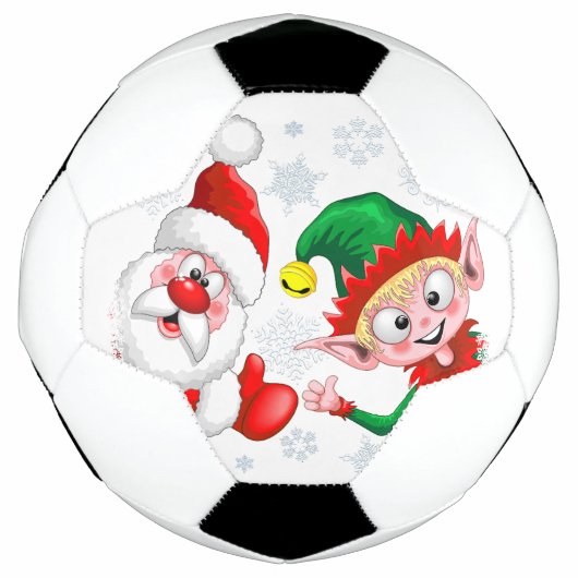 サンタと小妖精や小人のクリスマスキャラクターが急増 サッカーボール (正面)