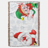 サンタと小妖精や小人のクリスマスキャラクターが急増 スローブランケット (正面縦)