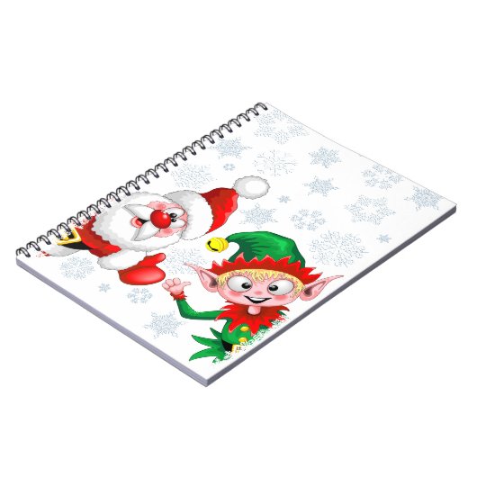 サンタと小妖精や小人のクリスマスキャラクターが急増 ノートブック (左側)