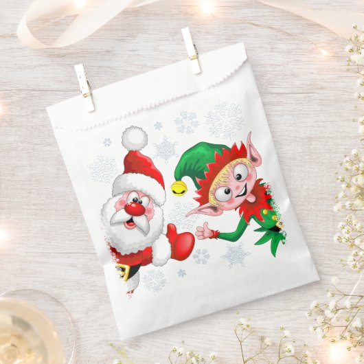 サンタと小妖精や小人のクリスマスキャラクターが急増 フェイバーバッグ (クリップ留めされた状態)