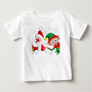サンタと小妖精や小人のクリスマスキャラクターが急増 ベビーTシャツ