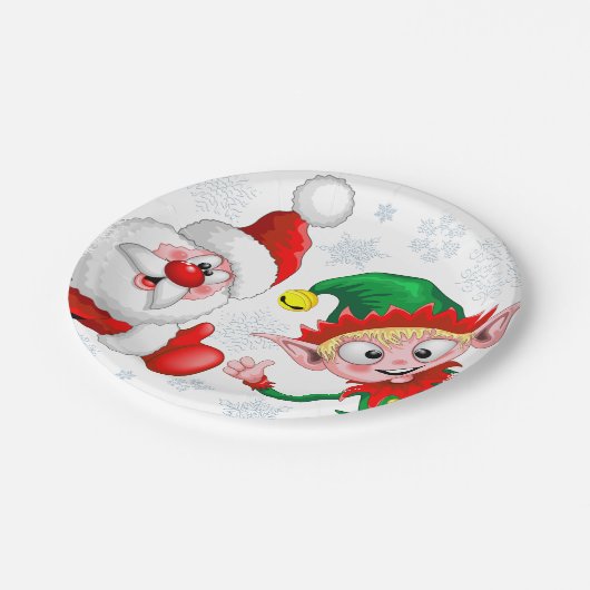 サンタと小妖精や小人のクリスマスキャラクターが急増 ペーパープレート (アングル)