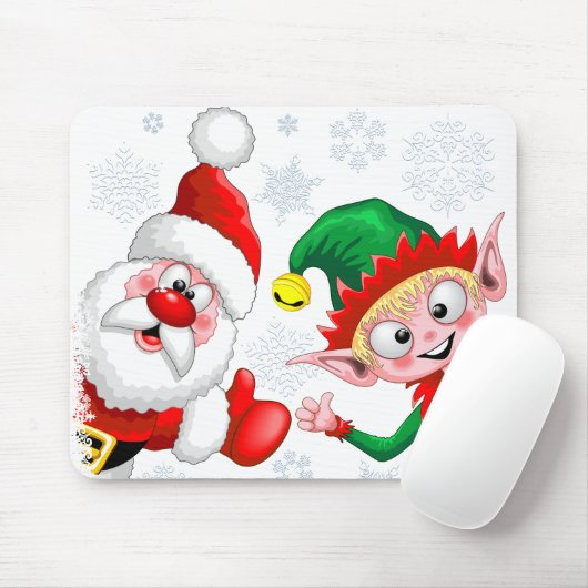 サンタと小妖精や小人のクリスマスキャラクターが急増 マウスパッド (マウス)