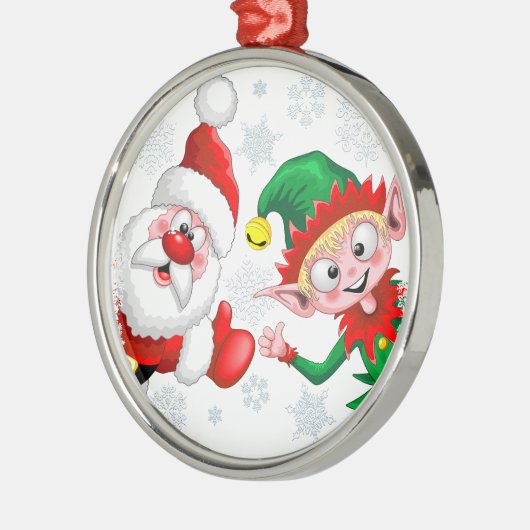 サンタと小妖精や小人のクリスマスキャラクターが急増 メタルオーナメント (左)