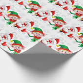 サンタと小妖精や小人のクリスマスキャラクターが急増 ラッピングペーパー (角)
