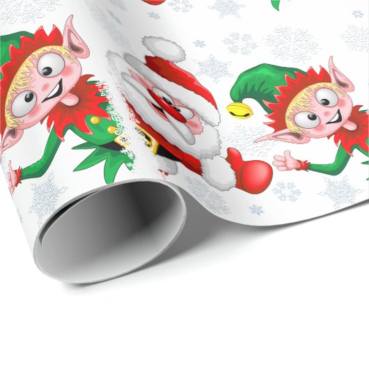 サンタと小妖精や小人のクリスマスキャラクターが急増 ラッピングペーパー (ロールコーナー)
