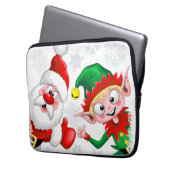 サンタと小妖精や小人のクリスマスキャラクターが急増 ラップトップスリーブ (正面左)