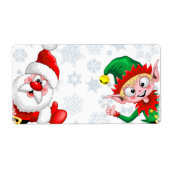 サンタと小妖精や小人のクリスマスキャラクターが急増 ラベル (正面)