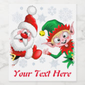 サンタと小妖精や小人のクリスマスキャラクターが急増 ワインラベル (シングルラベル)