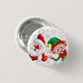 サンタと小妖精や小人のクリスマスキャラクターが急増 缶バッジ (正面&裏面)