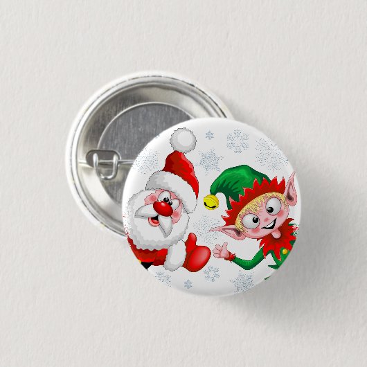 サンタと小妖精や小人のクリスマスキャラクターが急増 缶バッジ (正面&裏面)