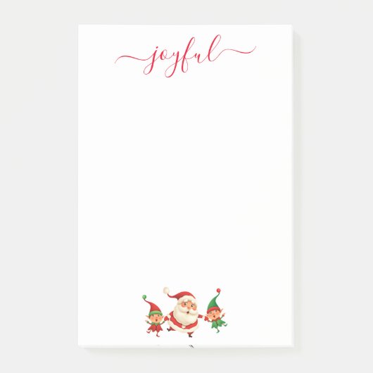 サンタと小妖精や小人の楽しいクリスマス ポストイット (正面)