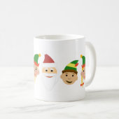 サンタと小妖精や小人クリスマスホリデーコーヒーマグ コーヒーマグカップ (正面右)