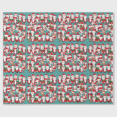 サンタと小妖精や小人ラッピング紙 ラッピングペーパー (フラット)