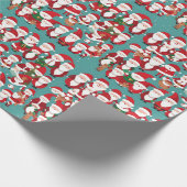 サンタと小妖精や小人ラッピング紙 ラッピングペーパー (角)