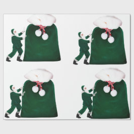 サンタと巨大ギフトサックラッピング紙 ラッピングペーパー