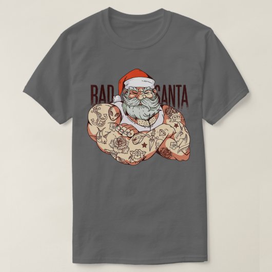 サンタと帽子ひげと悪いサンタ・キリスト Tシャツ (デザイン正面)