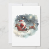 サンタと彼のそりはナイトスカイフラットカード (正面)