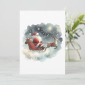 サンタと彼のそりはナイトスカイフラットカード (スタンド正面)